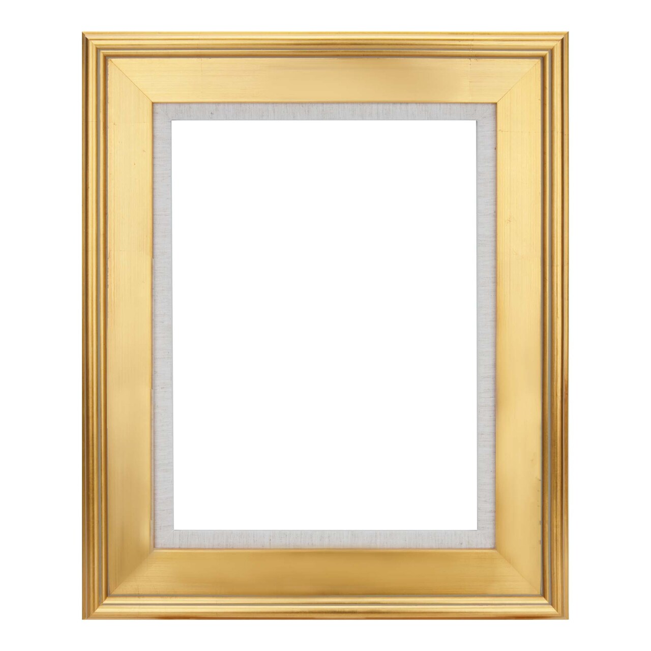 Creative Mark Elegant Plein Aire Gold Frame with Linen Liner, Ornate Open Back Picture Frames, No Glass or Backing, Gessoed Wood, 2.75-inch Wide Moulding